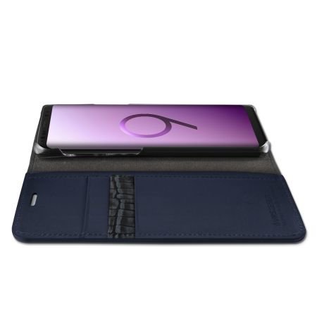 Кожаный чехол книжка VRS Design Genuine Leather для Samsung Galaxy S9 Plus Синий - Изображение 38550