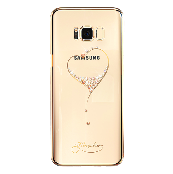 Чехол накладка Swarovski Kingxbar Heart для Samsung Galaxy S8 Plus Золото - Изображение 8437