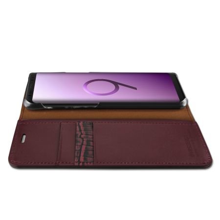 Кожаный чехол книжка VRS Design Genuine Leather для Samsung Galaxy S9 Plus Бордовый - Изображение 38566
