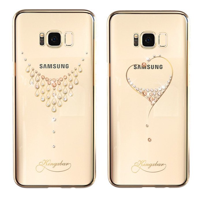 Чехол накладка Swarovski Kingxbar Heart для Samsung Galaxy S8 Plus Золото - Изображение 8439