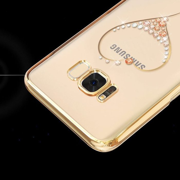 Чехол накладка Swarovski Kingxbar Heart для Samsung Galaxy S8 Plus Золото - Изображение 8441