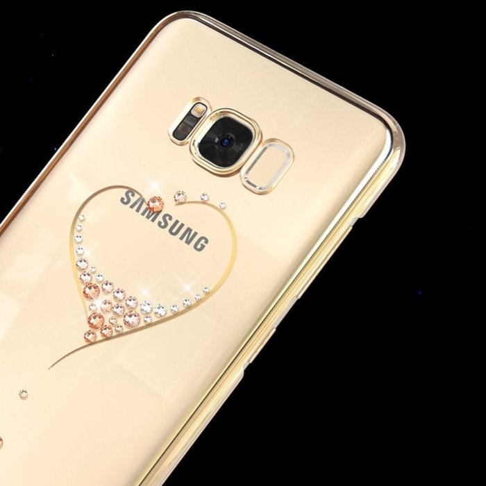 Чехол накладка Swarovski Kingxbar Heart для Samsung Galaxy S8 Plus Золото - Изображение 8443