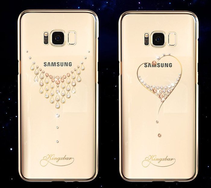 Чехол накладка Swarovski Kingxbar Heart для Samsung Galaxy S8 Plus Золото - Изображение 8445