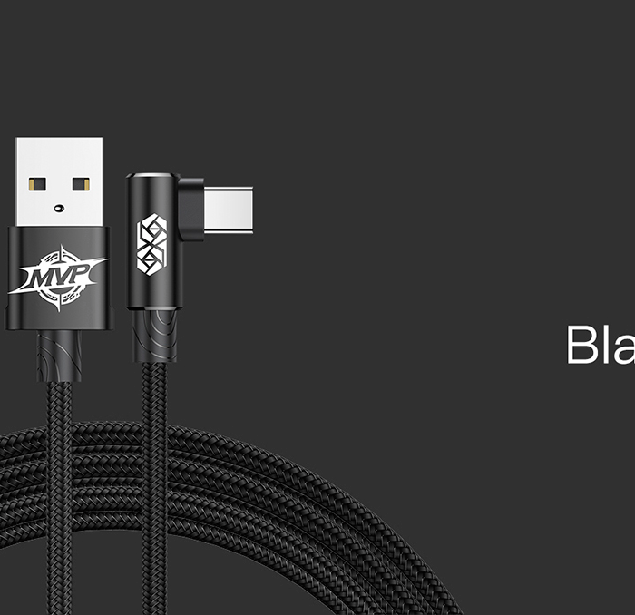 Кабель Baseus MVP Elbow 1м USB Type-C Черный - Изображение 39140
