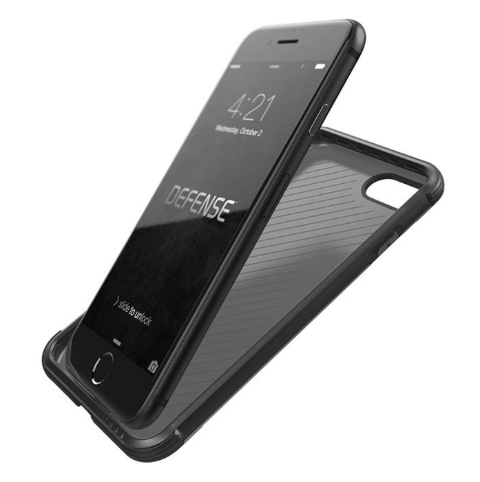 Противоударный чехол накладка X-Doria Defence Lux для iPhone 8 Plus Черный Карбон - Изображение 39272