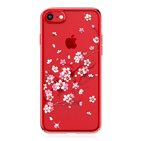 Чехол накладка Swarovski Kingxbar Sakura для iPhone 7 Красный - Изображение 8549