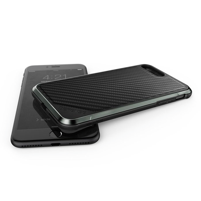 Противоударный чехол накладка X-Doria Defence Lux для iPhone 8 Plus Черный Карбон - Изображение 39278