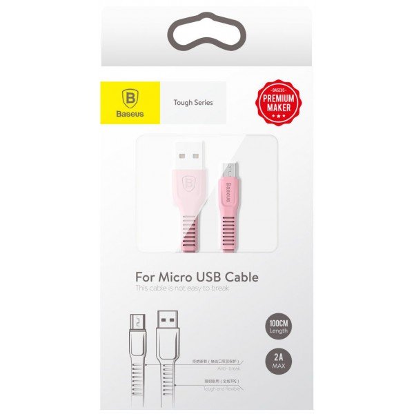Кабель Baseus Tough Series micro-USB 1м Розовый - Изображение 39362