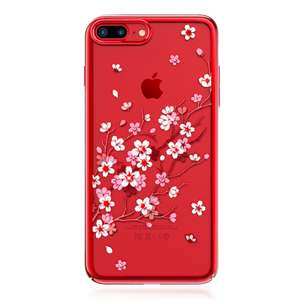 Чехол накладка Swarovski Kingxbar Sakura для iPhone 8 Plus Красный - Изображение 8559