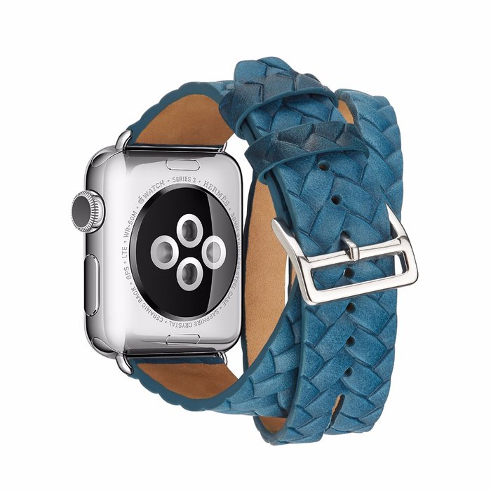 Кожаный ремешок Genuine Leather Band для Apple Watch 1 / 2 / 3 (42мм) Синий - Изображение 39650