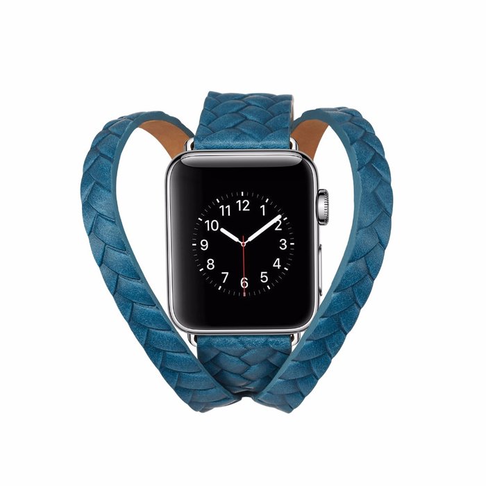 Кожаный ремешок Genuine Leather Band для Apple Watch 1 / 2 / 3 (42мм) Синий - Изображение 39652