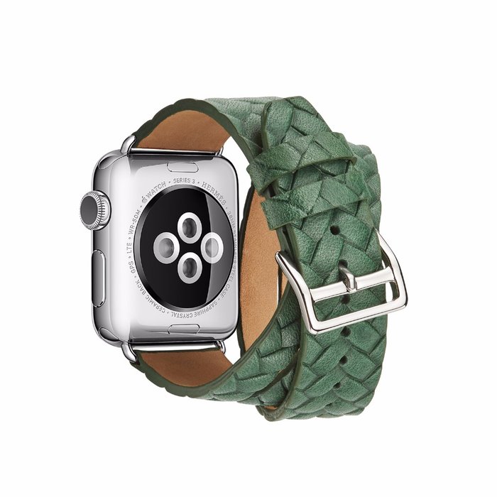 Кожаный ремешок Genuine Leather Band для Apple Watch 1 / 2 / 3 (42мм) Зеленый - Изображение 39670