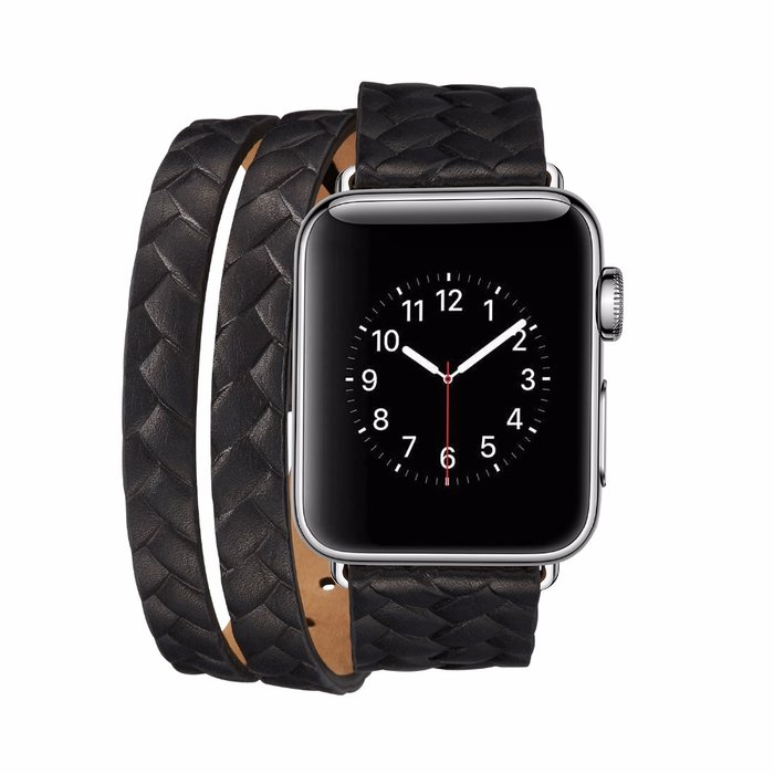 Кожаный ремешок Genuine Leather Band для Apple Watch 1 / 2 / 3 (42мм) Черный - Изображение 39678