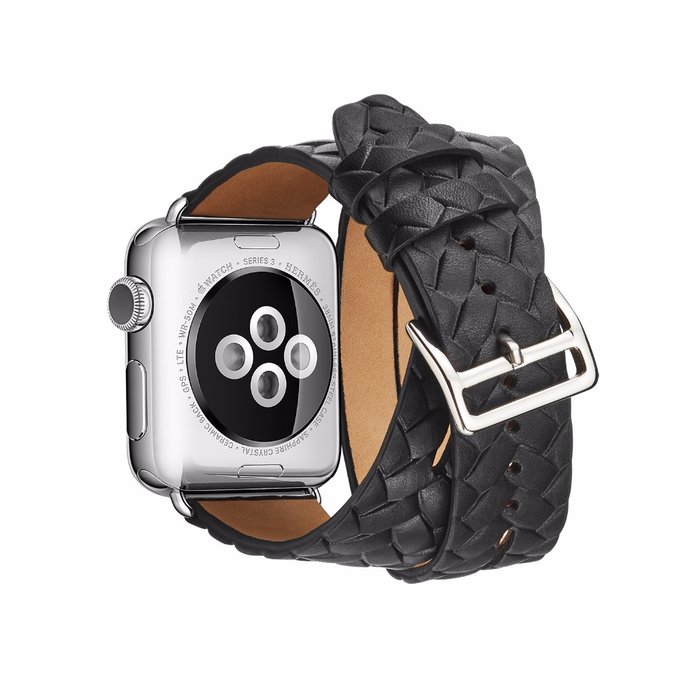 Кожаный ремешок Genuine Leather Band для Apple Watch 1 / 2 / 3 (42мм) Черный - Изображение 39680