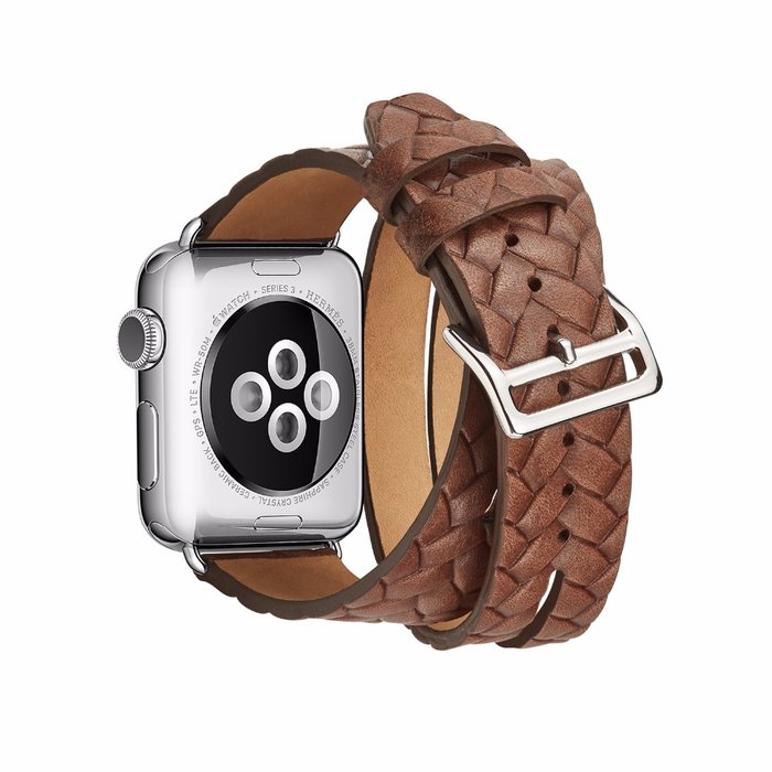 Кожаный ремешок Genuine Leather Band для Apple Watch 1 / 2 / 3 (42мм) Темно-коричневый - Изображение 39690