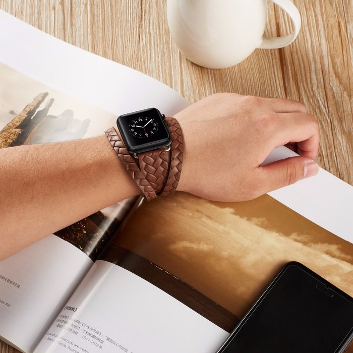 Кожаный ремешок Genuine Leather Band для Apple Watch 1 / 2 / 3 (42мм) Темно-коричневый - Изображение 39696