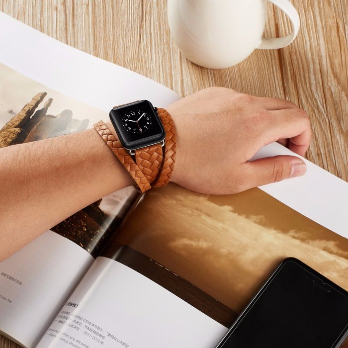 Кожаный ремешок Genuine Leather Band для Apple Watch 1 / 2 / 3 (42мм) Светло-коричневый - Изображение 39706