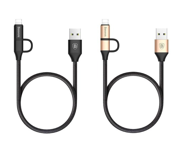 Кабель Baseus Yiven USB to Micro-USB + Lightning 1м Черный - Изображение 39818