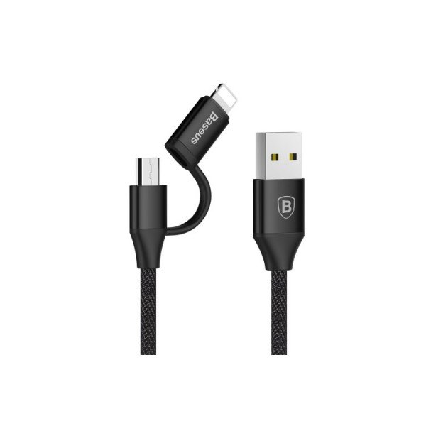 Кабель Baseus Yiven USB to Micro-USB + Lightning 1м Черный - Изображение 39824