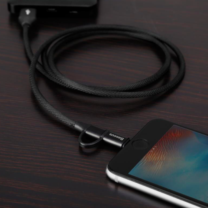 Кабель Baseus Yiven USB to Micro-USB + Lightning 1м Черный - Изображение 39834