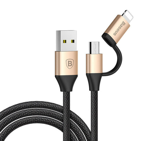 Кабель Baseus Yiven USB to Micro-USB + Lightning 1м Золотой - Изображение 39880