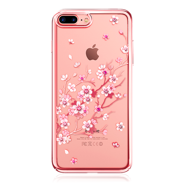 Чехол накладка Swarovski Kingxbar Sakura для iPhone 8 Plus Розовый - Изображение 8629