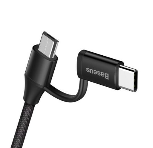 Кабель Baseus Yiven USB to Micro-USB + Type-C 1м Черный - Изображение 39914