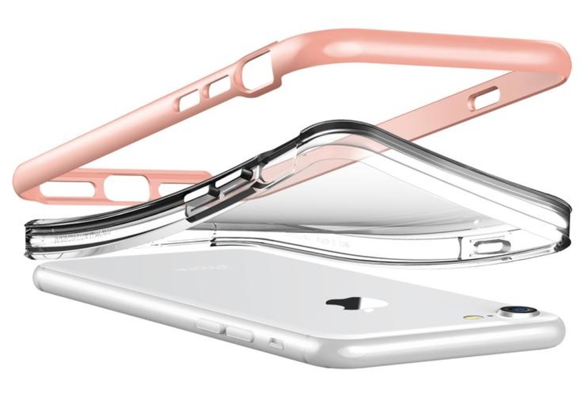 Чехол накладка VRS Design Crystal Bumper Series для iPhone 7 Розовое золото