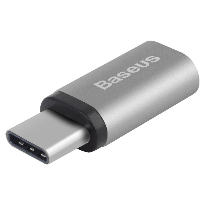 Переходник Baseus Sharp Series Micro-USB - Type-C Серебро - Изображение 40266