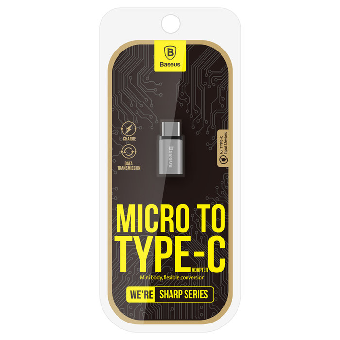 Переходник Baseus Sharp Series Micro-USB - Type-C Серебро - Изображение 40286