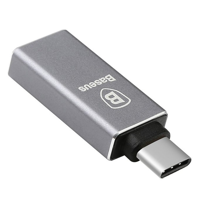 Переходник Baseus Sharp Series USB - Type-C Темно серый - Изображение 40346