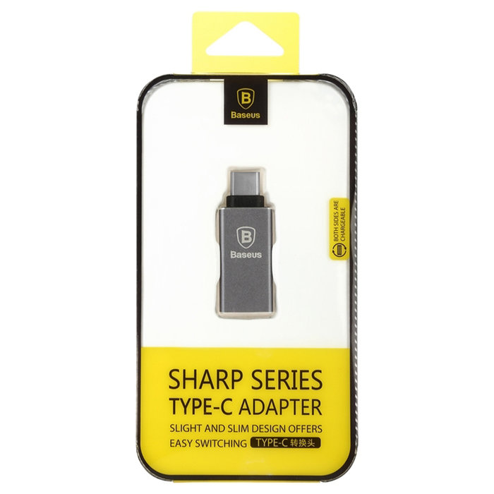 Переходник Baseus Sharp Series USB - Type-C Темно серый - Изображение 40358