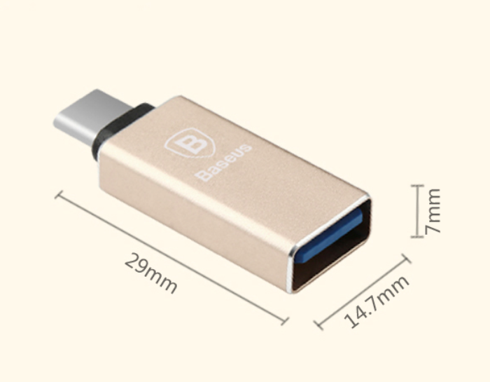 Переходник Baseus Sharp Series USB - Type-C Золото - Изображение 40382
