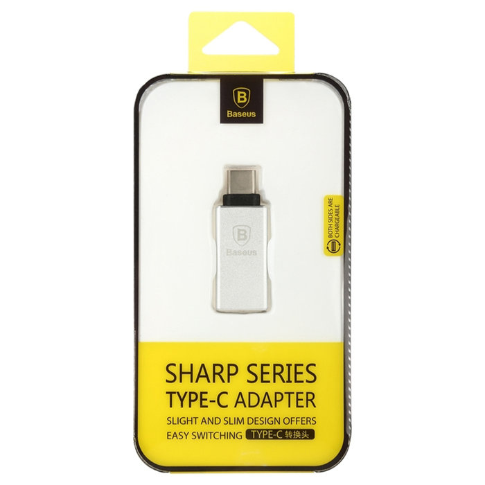 Переходник Baseus Sharp Series USB - Type-C Серебро - Изображение 40418