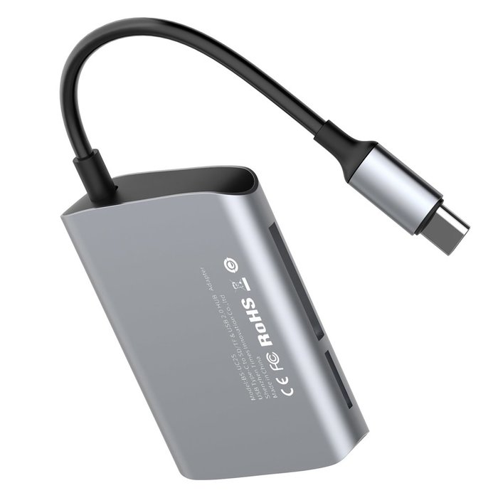 Переходник Baseus Enjoyment Series USB - Type-C + SD + TF Card Серебро - Изображение 40466