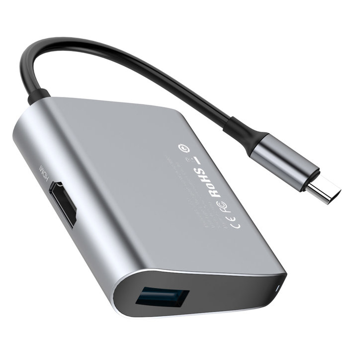 Переходник Baseus Enjoyment Series USB - Type-C + HDMI Серебро - Изображение 40486