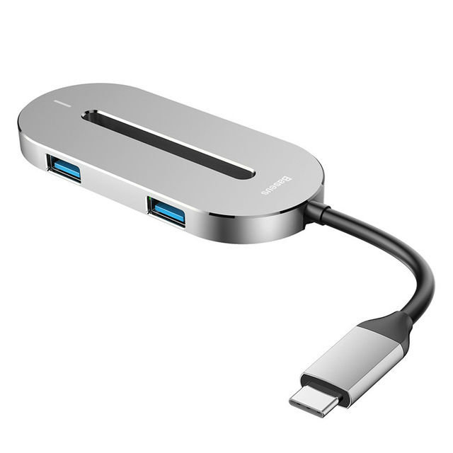 Переходник Baseus O HUB USB - Type-C + HDMI Серебро - Изображение 40524