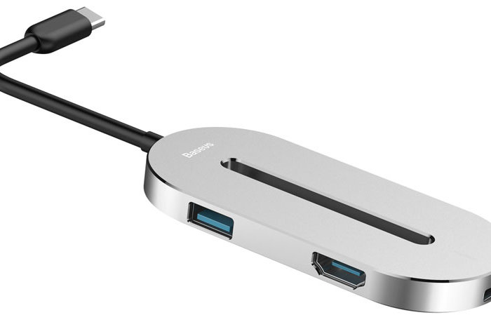 Переходник Baseus O HUB USB - Type-C + HDMI Серебро - Изображение 40534