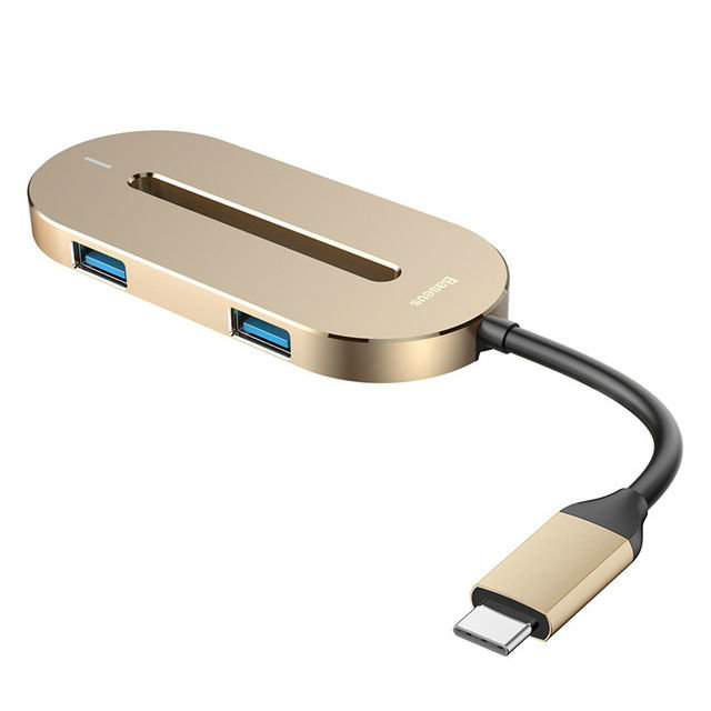Переходник Baseus O HUB USB - Type-C + HDMI Золото - Изображение 40554