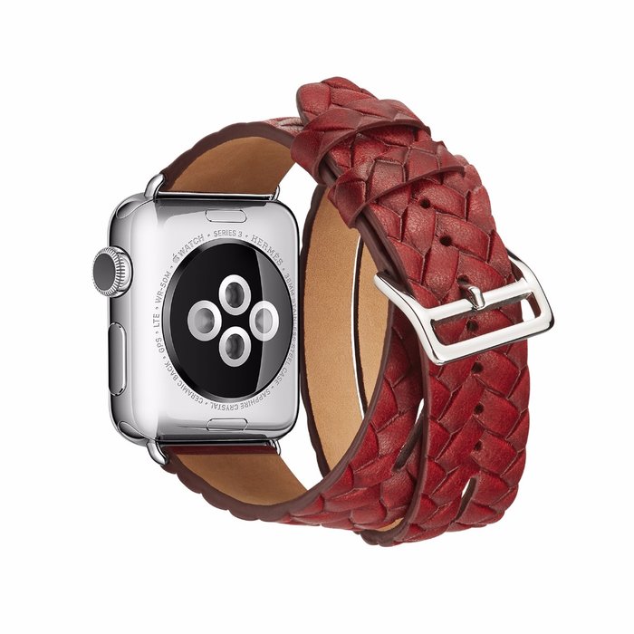 Кожаный ремешок Genuine Leather Band для Apple Watch 1 / 2 / 3 (38мм) Красный - Изображение 40590