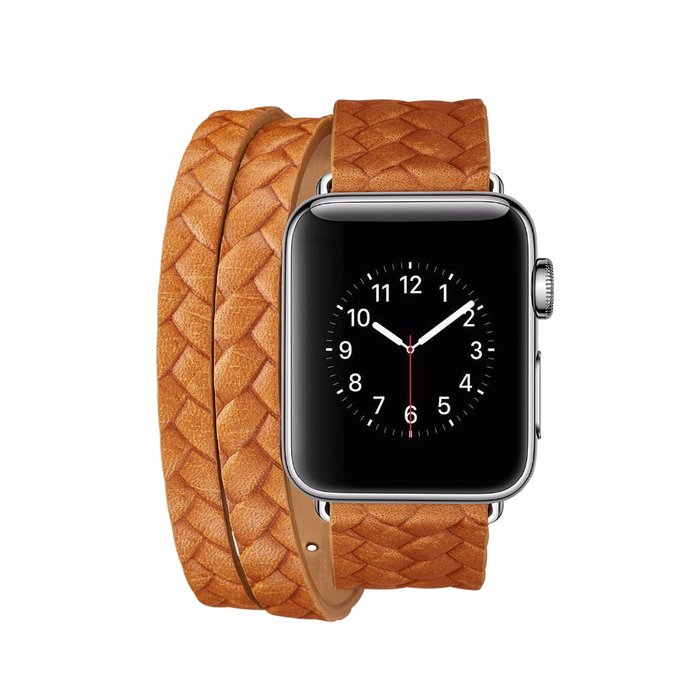 Кожаный ремешок Genuine Leather Band для Apple Watch 1 / 2 / 3 (38мм) Светло-коричневый - Изображение 40628