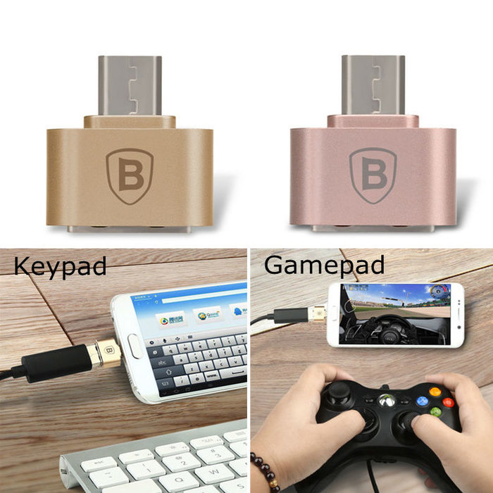 Переходник Baseus OTG Adapter USB - Micro-USB Розовый - Изображение 40686