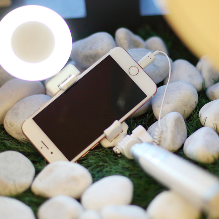 Монопод для селфи с подсветкой Rock Selfie Stick Wire & Light Белый - Изображение 41006