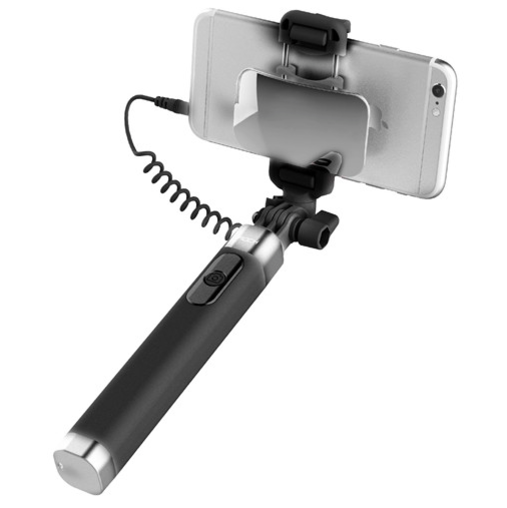 Монопод для селфи Rock Selfie Stick With Wire Control and Mirror для смартфона Черный - Изображение 41130