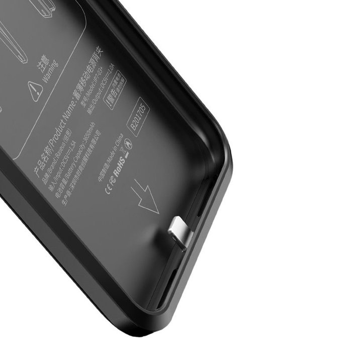 Чехол аккумулятор Baseus Ample Backpack Power Bank 3650 mAh для iPhone 8 Plus Черный - Изображение 41160