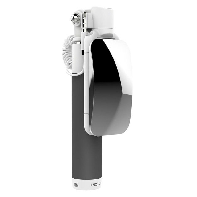 Монопод для селфи Rock Mini Selfie Stick With Wire Control and Mirror для смартфона Черный - Изображение 41394