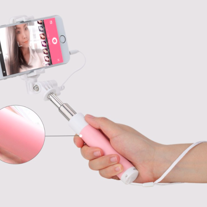 Монопод для селфи Rock Mini Selfie Stick With Wire Control and Mirror для смартфона Желтый - Изображение 41462