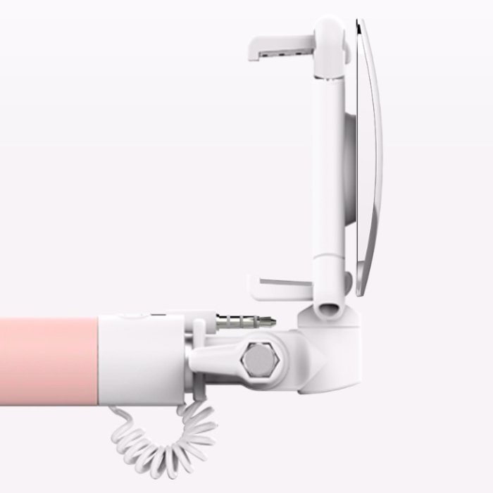 Монопод для селфи Rock Mini Selfie Stick With Wire Control and Mirror для смартфона Розовый - Изображение 41484
