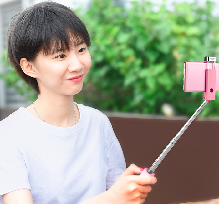 Монопод для селфи Hoco Selfie Stick K4 для смартфонов Розовый - Изображение 41542