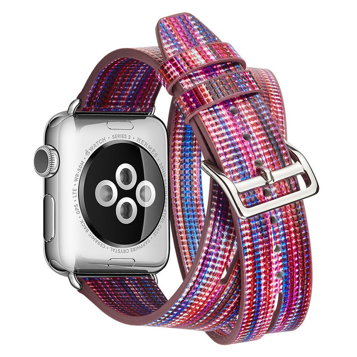 Кожаный ремешок Genuine Leather Band для Apple Watch 1 / 2 / 3 (42мм) Розовый - Изображение 41598